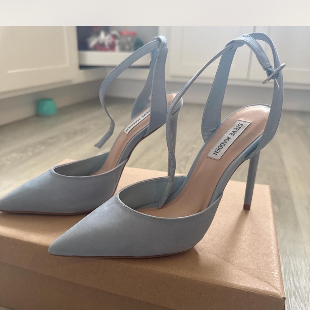 Steve Madden Blue High Heeled Pumps with Ankle Strap